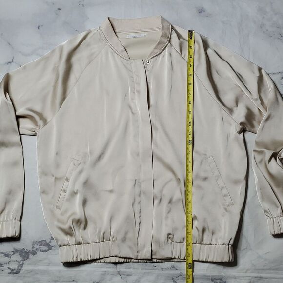 Sage The Label Cream Satin Bomber Jacket - Picture 4 of 7